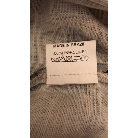 Huis Clos Skirt Graphic Hand Painted 100% Linen Belted Bow Abstract Artistic S/M - Picture 5 of 5